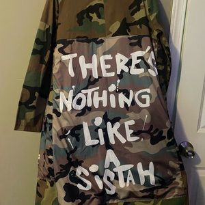 Full length trench camouflage custom coat